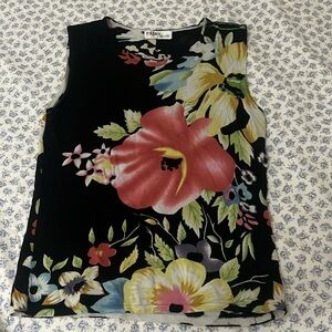 vintage floral boatneck tank in xs